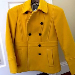 J Crew Stadium Cloth Peacoat in Golden Yellow Size 6